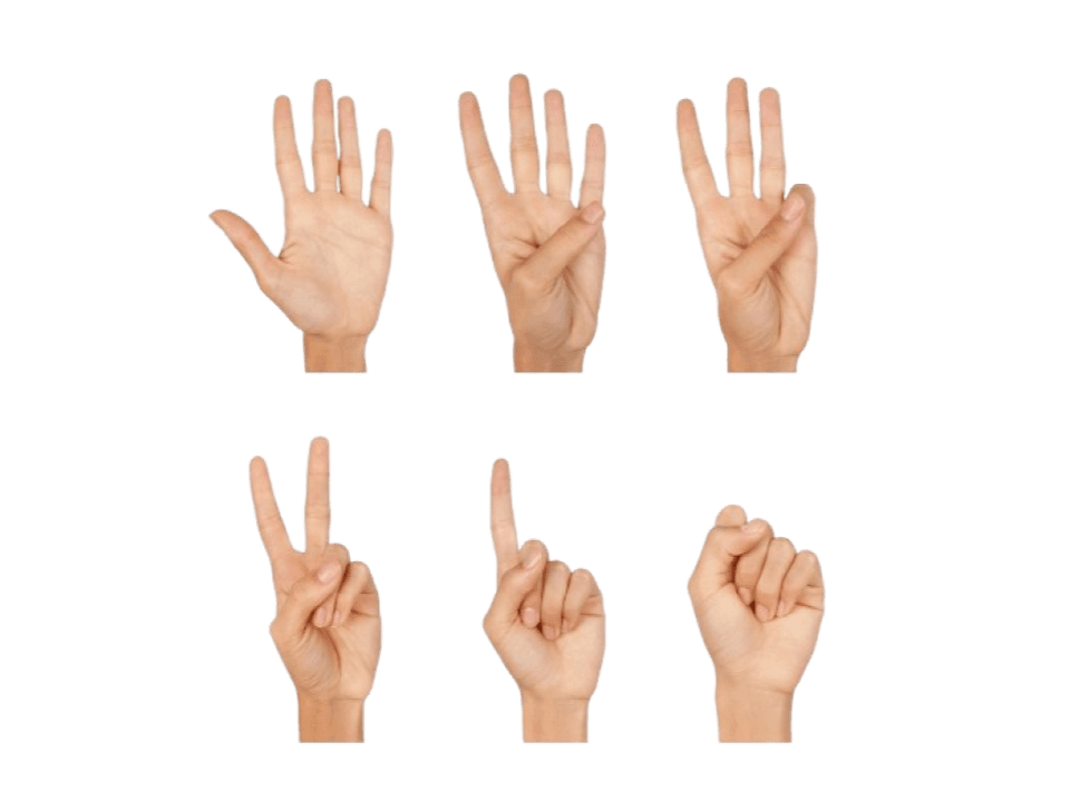 Manual hand counting during a competitive dodgeball match